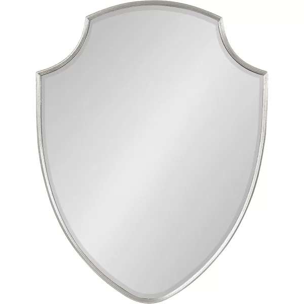 Kate and Laurel Caskill Ornate Metal Shield Wall Mirror 24 x 32 Gold Decorative Traditional Glam Mirror with Scalloped Shield Shape and Elegant FinishSilver