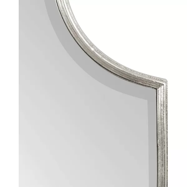 Kate and Laurel Caskill Ornate Metal Shield Wall Mirror 24 x 32 Gold Decorative Traditional Glam Mirror with Scalloped Shield Shape and Elegant FinishSilver