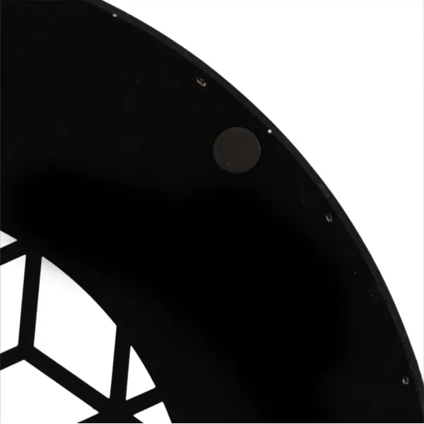 Kate and Laurel Caspen Cut Out Pattern Decorative Round Tray with Silver Metal Handles 16 x 16 Black and Silver Modern Glam Serving Tray with Handles for Living Room DecorBlack
