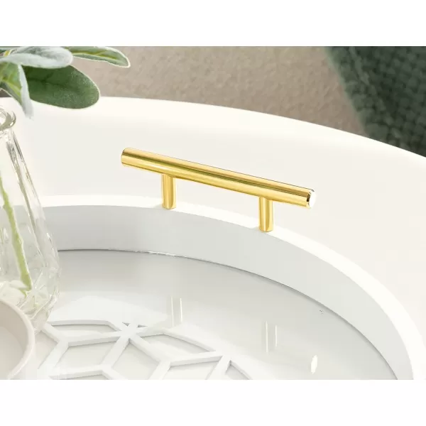 Kate and Laurel Caspen Round Cut Out Pattern Decorative Tray with Gold Metal Handles 155quot Navy and GoldWhite