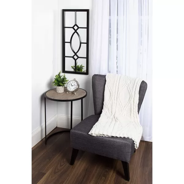 Kate and Laurel Cassat Casual Modern Window Wall Accent Mirror WhiteBlack