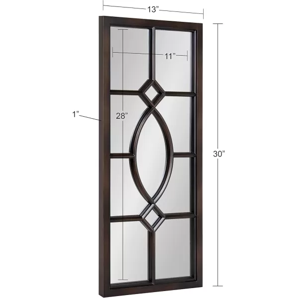 Kate and Laurel Cassat Casual Modern Window Wall Accent Mirror WhiteBronze