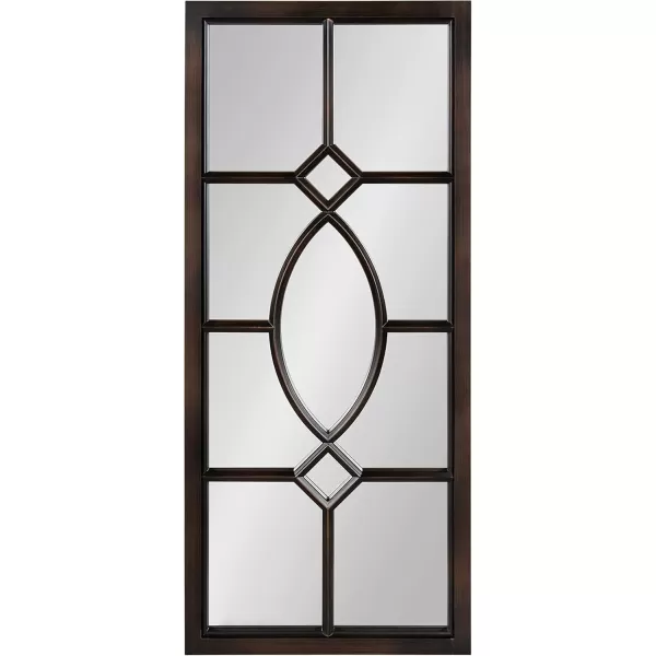 Kate and Laurel Cassat Casual Modern Window Wall Accent Mirror WhiteBronze