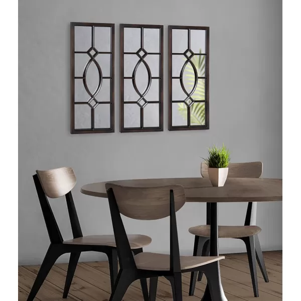 Kate and Laurel Cassat Casual Modern Window Wall Accent Mirror WhiteBronze