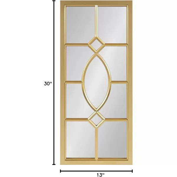 Kate and Laurel Cassat Casual Modern Window Wall Accent Mirror WhiteGold