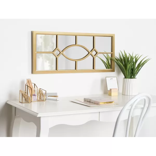 Kate and Laurel Cassat Casual Modern Window Wall Accent Mirror WhiteGold