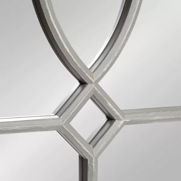 Kate and Laurel Cassat Casual Modern Window Wall Accent Mirror WhiteGrey