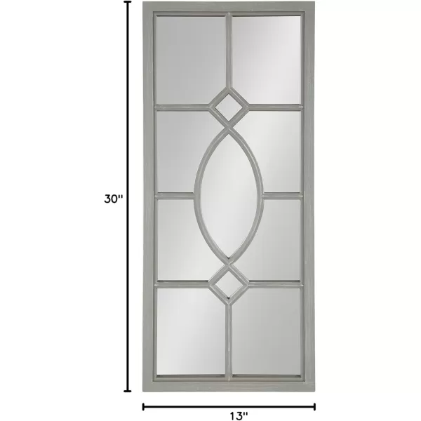 Kate and Laurel Cassat Casual Modern Window Wall Accent Mirror WhiteGrey