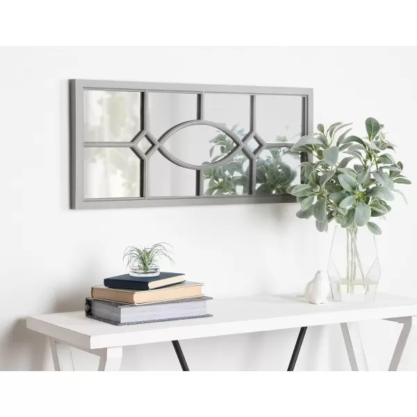 Kate and Laurel Cassat Casual Modern Window Wall Accent Mirror WhiteGrey