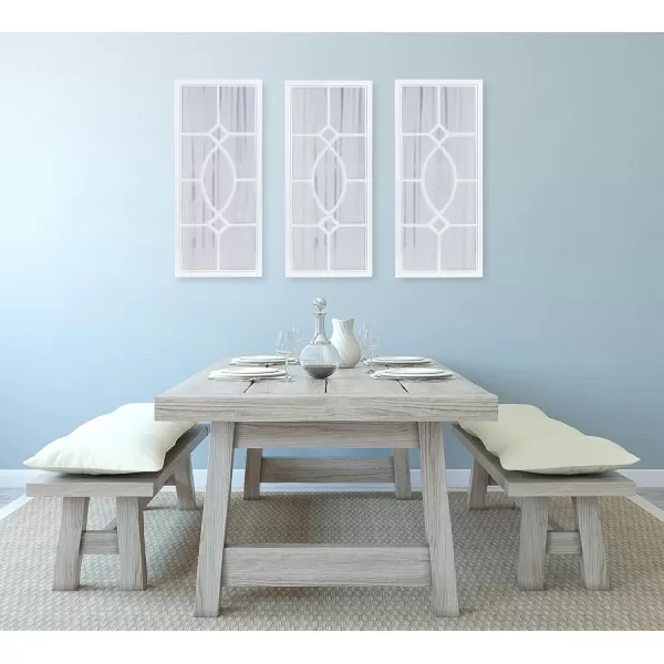 Kate and Laurel Cassat Casual Modern Window Wall Accent Mirror WhiteWhite