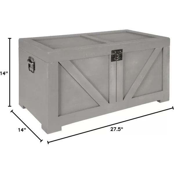 Kate and Laurel Cates Classic Farmhouse Small Wooden Storage Chest Trunk Gray Modern Farmhouse Decorative Storage ChestGrey
