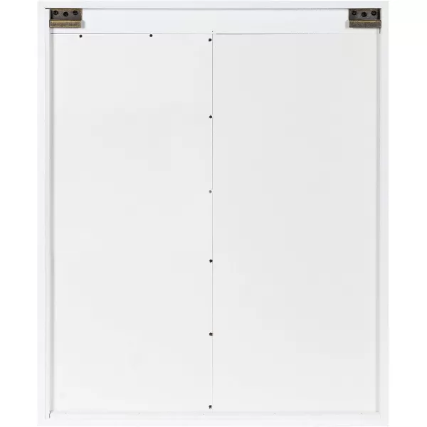 Kate and Laurel Cates Decorative Wood Wall Storage Cabinet with Rectangle Mirror and Sliding Barn Door 22 x 28 Rustic Gray Farmhouse Decor for Wall StorageWhite
