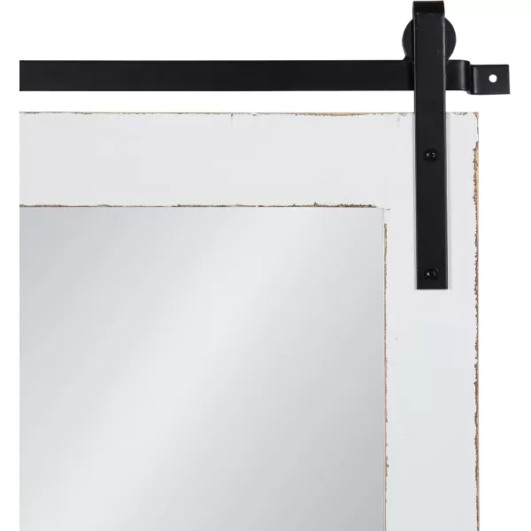 Kate and Laurel Cates Farmhouse Vertical Mirror with Shelf 24 x 31 Rustic Brown Decorative Rustic Wall Mirror with Functional Shelf for Storage and DisplayWhite