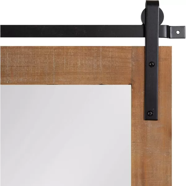 Kate and Laurel Cates Farmhouse Vertical Mirror with Shelf 24 x 31 Rustic Brown Decorative Rustic Wall Mirror with Functional Shelf for Storage and DisplayRustic Brown
