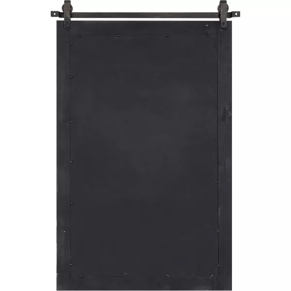 Kate and Laurel Cates Farmhouse Window Wall Mirror 22 x 37 Black Sophisticated 4Pane Panel Mirror for WallBlack