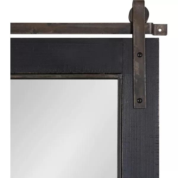 Kate and Laurel Cates Farmhouse Window Wall Mirror 22 x 37 Black Sophisticated 4Pane Panel Mirror for WallBlack