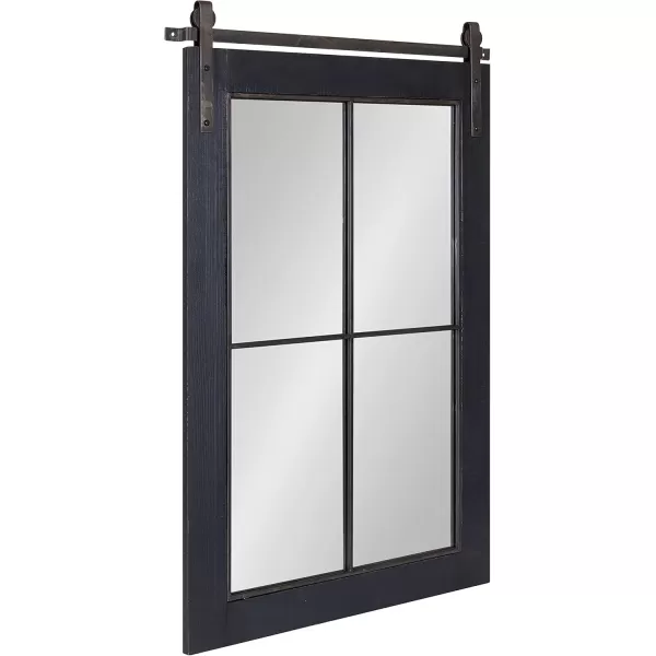Kate and Laurel Cates Farmhouse Window Wall Mirror 22 x 37 Black Sophisticated 4Pane Panel Mirror for WallBlack