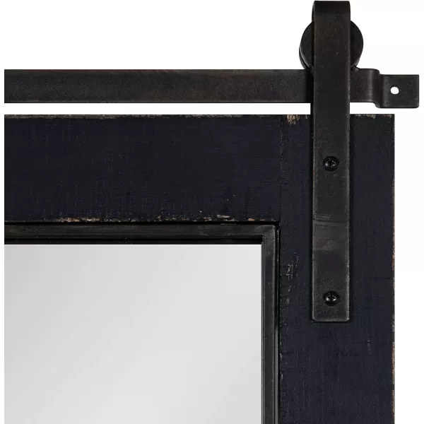 Kate and Laurel Cates Farmhouse Window Wall Mirror 22 x 37 Black Sophisticated 4Pane Panel Mirror for WallBlack