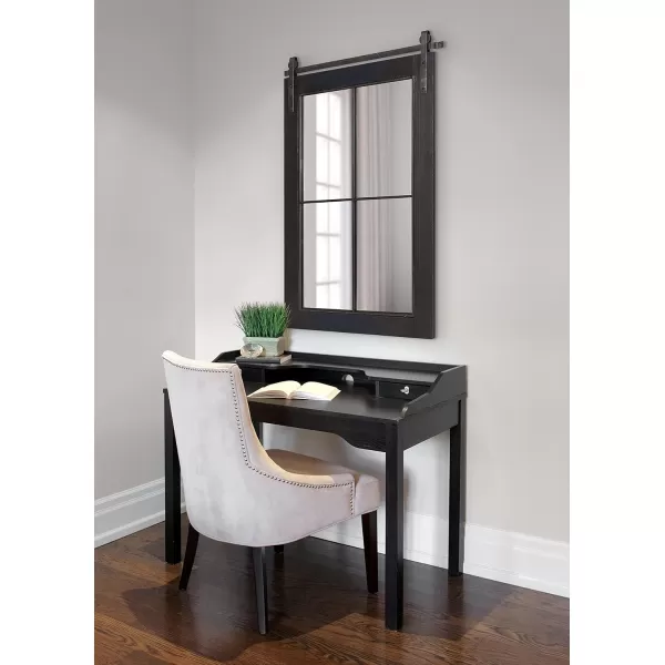 Kate and Laurel Cates Farmhouse Window Wall Mirror 22 x 37 Black Sophisticated 4Pane Panel Mirror for WallBlack
