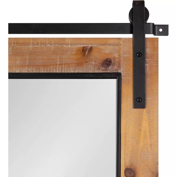 Kate and Laurel Cates Farmhouse Window Wall Mirror 22 x 37 Black Sophisticated 4Pane Panel Mirror for WallRustic Brown