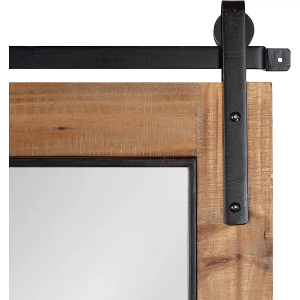 Kate and Laurel Cates Farmhouse Window Wall Mirror 22 x 37 Black Sophisticated 4Pane Panel Mirror for WallRustic Brown