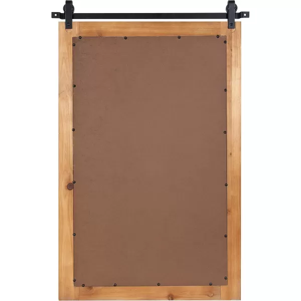 Kate and Laurel Cates Farmhouse Window Wall Mirror 22 x 37 Black Sophisticated 4Pane Panel Mirror for WallRustic Brown