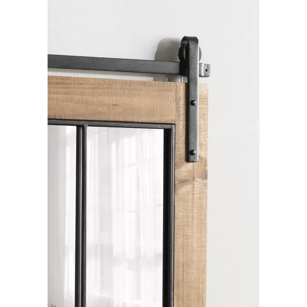 Kate and Laurel Cates Farmhouse Window Wall Mirror 22 x 37 Black Sophisticated 4Pane Panel Mirror for WallRustic Brown