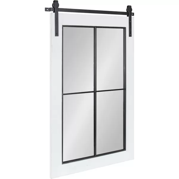 Kate and Laurel Cates Farmhouse Window Wall Mirror 22 x 37 Black Sophisticated 4Pane Panel Mirror for WallWhite