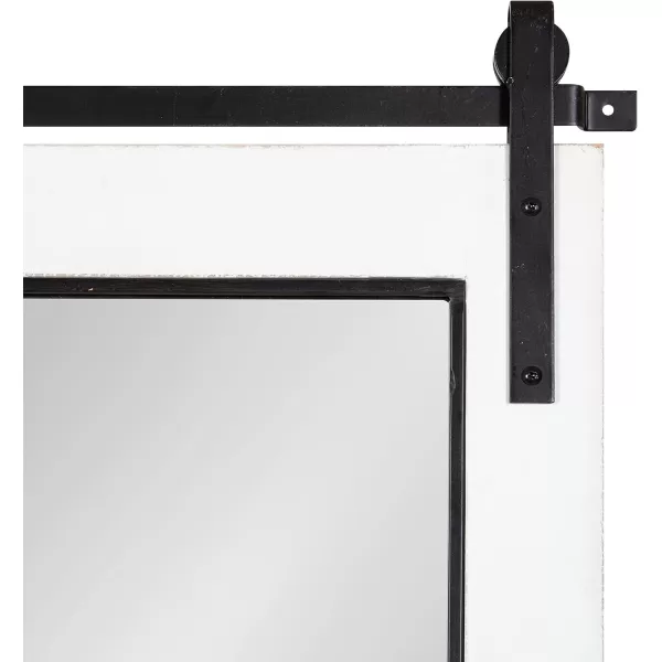 Kate and Laurel Cates Farmhouse Window Wall Mirror 22 x 37 Black Sophisticated 4Pane Panel Mirror for WallWhite