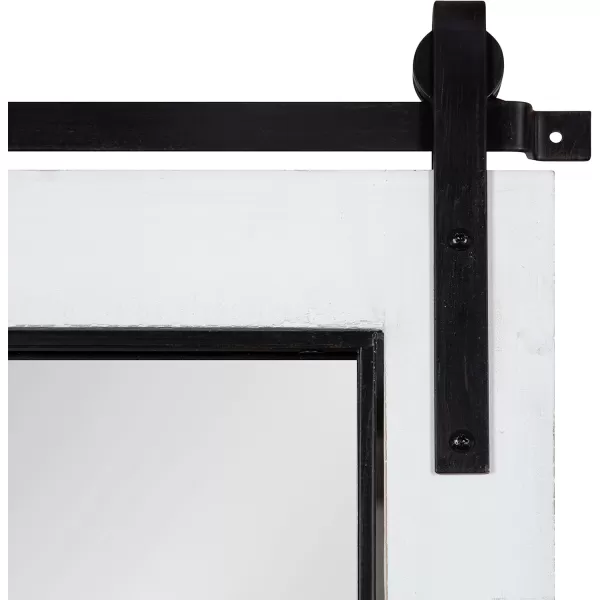 Kate and Laurel Cates Farmhouse Window Wall Mirror 22 x 37 Black Sophisticated 4Pane Panel Mirror for WallWhite