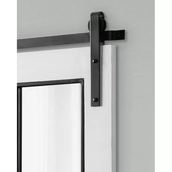 Kate and Laurel Cates Farmhouse Window Wall Mirror 22 x 37 Black Sophisticated 4Pane Panel Mirror for WallWhite