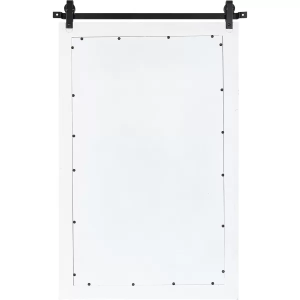 Kate and Laurel Cates Farmhouse Window Wall Mirror 22 x 37 Black Sophisticated 4Pane Panel Mirror for WallWhite