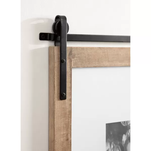 Kate and Laurel Cates Farmhouse Wooden Picture Frame 21x26 Matted to 1 8x10 Rustic Natural Brown Photograph Frame Fitting One 8x10 Image with Barn DoorInspired Design