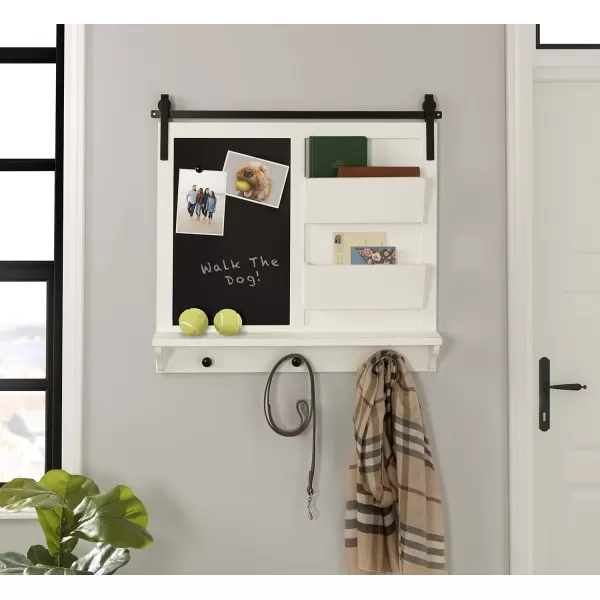 Kate and Laurel Cates Magnetic Wall Organizer with Pockets White 30x28White