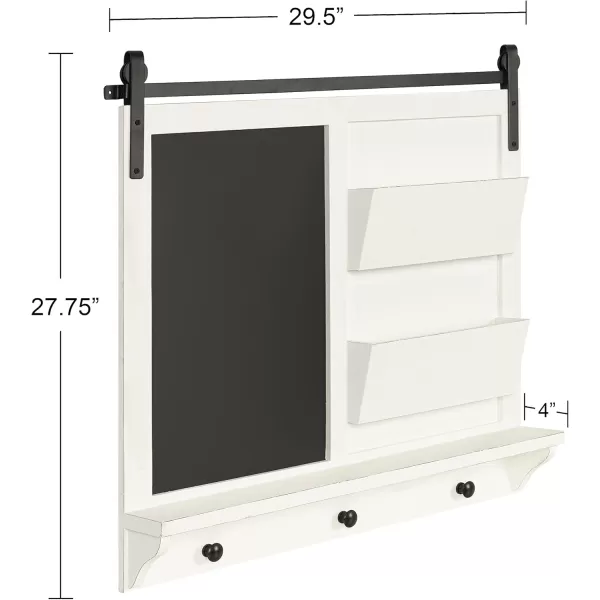Kate and Laurel Cates Magnetic Wall Organizer with Pockets White 30x28White