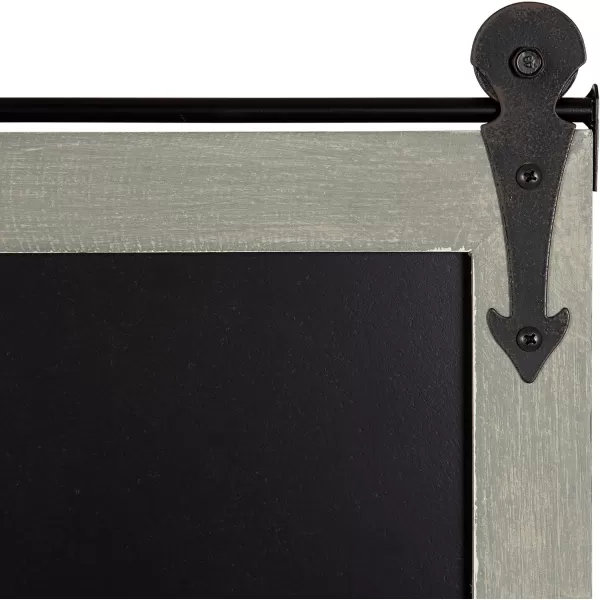 Kate and Laurel Cates Modern Farmhouse Barn Door Wood Framed Chalkboard Rustic BrownGray
