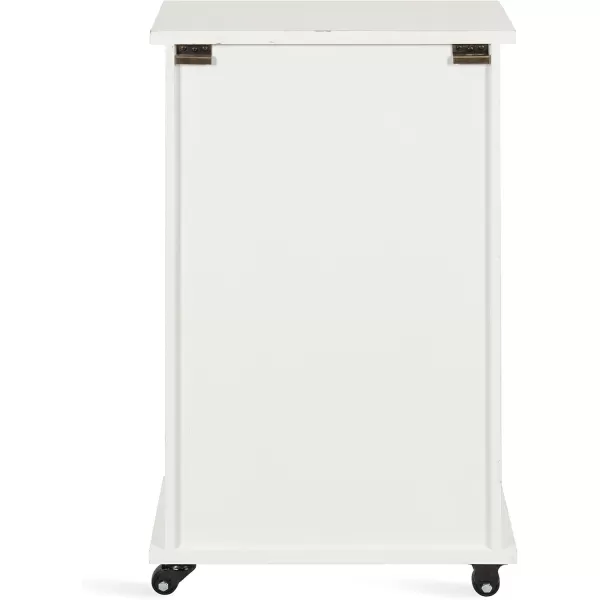 Kate and Laurel Cates MultiPurpose Wooden Rolling Kitchen Cart Storage Cabinet with Sliding Barn Door and Locking Wheels Antique WhiteWhite