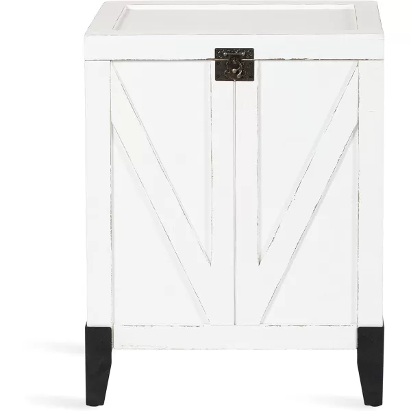 Kate and Laurel Cates Rustic Farmhouse Side Table with Trunk Storage for Living Room Home Decor 21x27x15 White