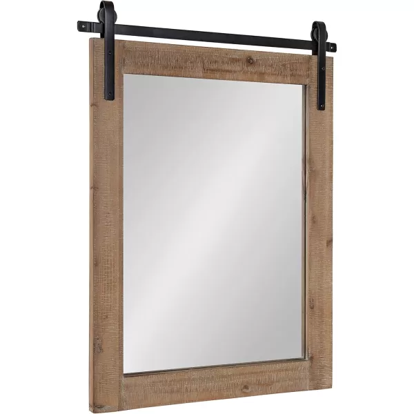Kate and Laurel Cates Rustic Wall Mirror 22quot x 30quot Coastal White Farmhouse Barn DoorInspired Wall DecorRustic Brown