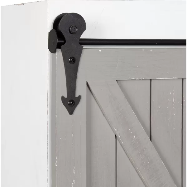 Kate and Laurel Cates Wood Wall Storage Cabinet with Sliding Barn Door FarmhouseStyle Wall Cabinet Ideal for Use as a Bathroom Cabinet Pantry Cabinet Kitchen Cabinet Rustic BrownWhiteGray