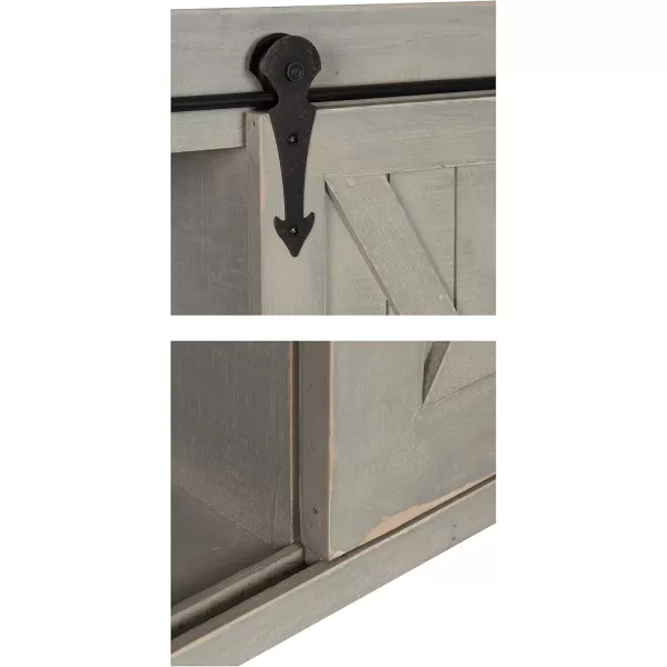 Kate and Laurel Cates Wood Wall Storage Cabinet with Sliding Barn Door FarmhouseStyle Wall Cabinet Ideal for Use as a Bathroom Cabinet Pantry Cabinet Kitchen Cabinet Rustic BrownGrey