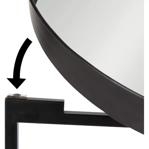 Kate and Laurel Celia Metal Foldable Round Accent Coffee Table 2825quot x 2825quot x 19quot Mirrored Surface and Gold Frame Modern Minimalist Design and Detachable Magnetic TabletopBlack