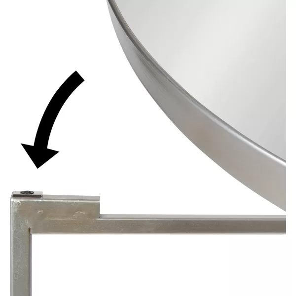 Kate and Laurel Celia Metal Foldable Round Accent Coffee Table 2825quot x 2825quot x 19quot Mirrored Surface and Gold Frame Modern Minimalist Design and Detachable Magnetic TabletopSilver