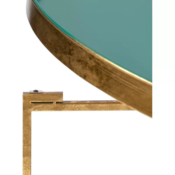 Kate and Laurel Celia Metal Foldable Round Accent Coffee Table 2825quot x 2825quot x 19quot Mirrored Surface and Gold Frame Modern Minimalist Design and Detachable Magnetic TabletopTealGold