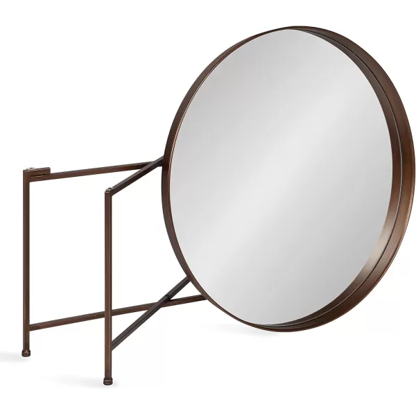 Kate and Laurel Celia Metal Foldable Round Accent Coffee Table 2825quot x 2825quot x 19quot Mirrored Surface and Gold Frame Modern Minimalist Design and Detachable Magnetic TabletopBronze