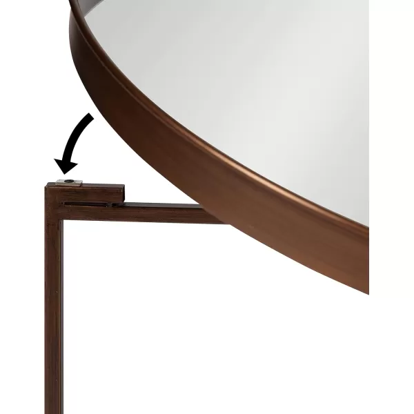 Kate and Laurel Celia Metal Foldable Round Accent Coffee Table 2825quot x 2825quot x 19quot Mirrored Surface and Gold Frame Modern Minimalist Design and Detachable Magnetic TabletopBronze