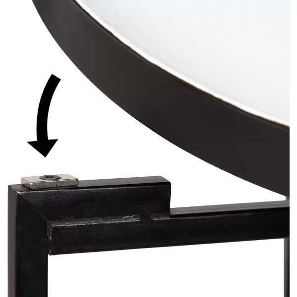 Kate and Laurel Celia Round Foldable Tray Accent Table 14quot x 14quot x 2575quot White and Black Modern Minimalist Design and Detachable Magnetic Tabletop