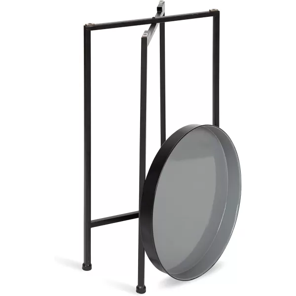 Kate and Laurel Celia Round Metal Foldable Tray Accent Table 14quot x 14quot x 2575quot Black and Silver Modern Minimalist Design and Magnetic TabletopBlackGray