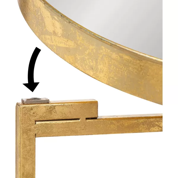Kate and Laurel Celia Round Metal Foldable Tray Accent Table 14quot x 14quot x 2575quot Black and Silver Modern Minimalist Design and Magnetic TabletopGoldMirror