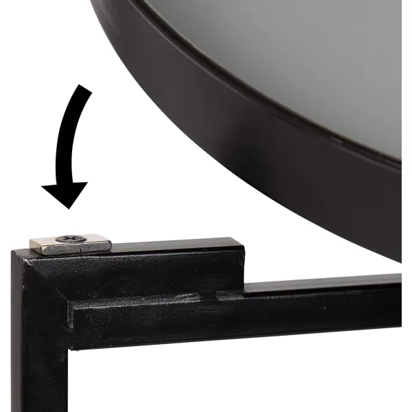 Kate and Laurel Celia Round Metal Foldable Tray Accent Table 14quot x 14quot x 2575quot Black and Silver Modern Minimalist Design and Magnetic TabletopBlackGray